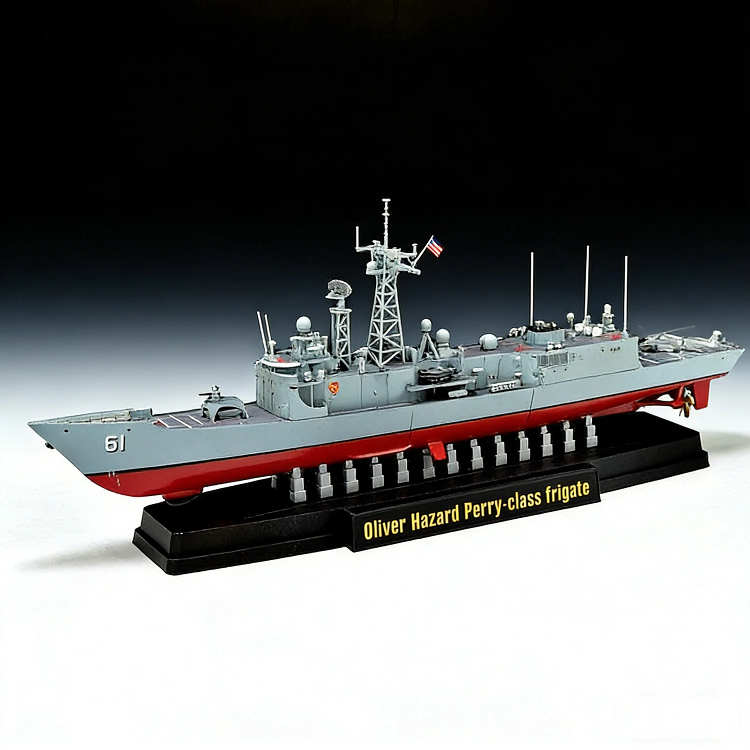 Фото 1/700 Моделирование Oliver Hazard Перри-класса Frigate Модель 20 см Богатая деталь Корабли Статическая модель Корабль Игрушечный орнамент Модель военного корабля №1
