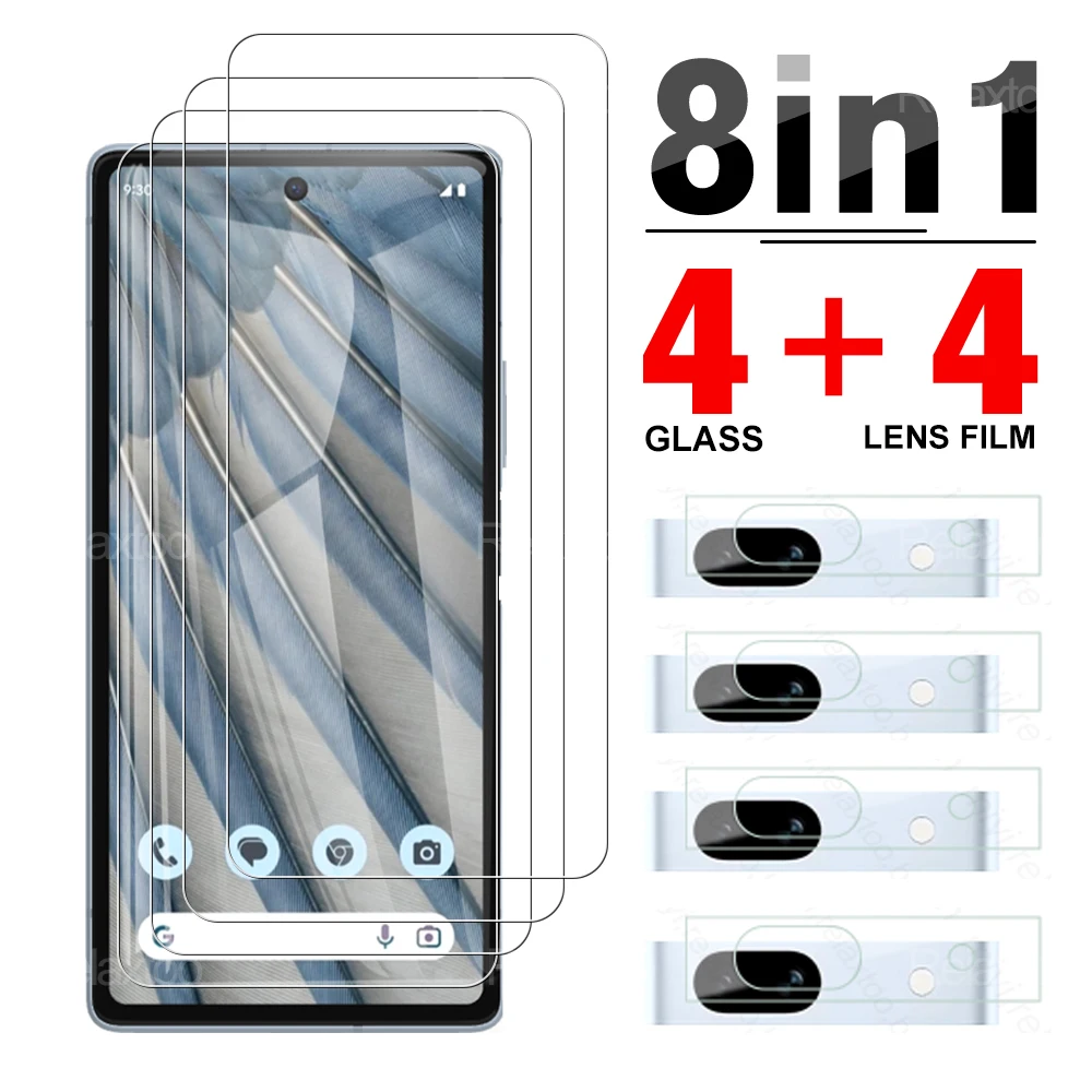 

8-IN-1 Full Cover Protective Glass For Google Pixel 7a 7 6a 6 Camera Lens Films Pixel6 Pixel7 pixel6a pixel7a Screen Glass