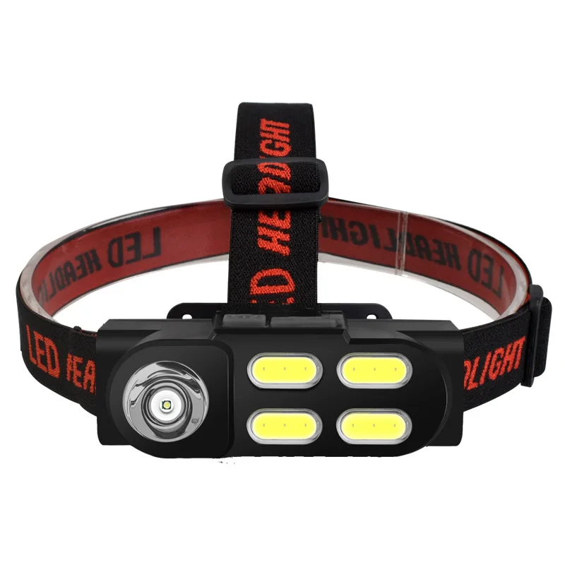 

Led+4cob headlamp four gear smart headlight with USB cable