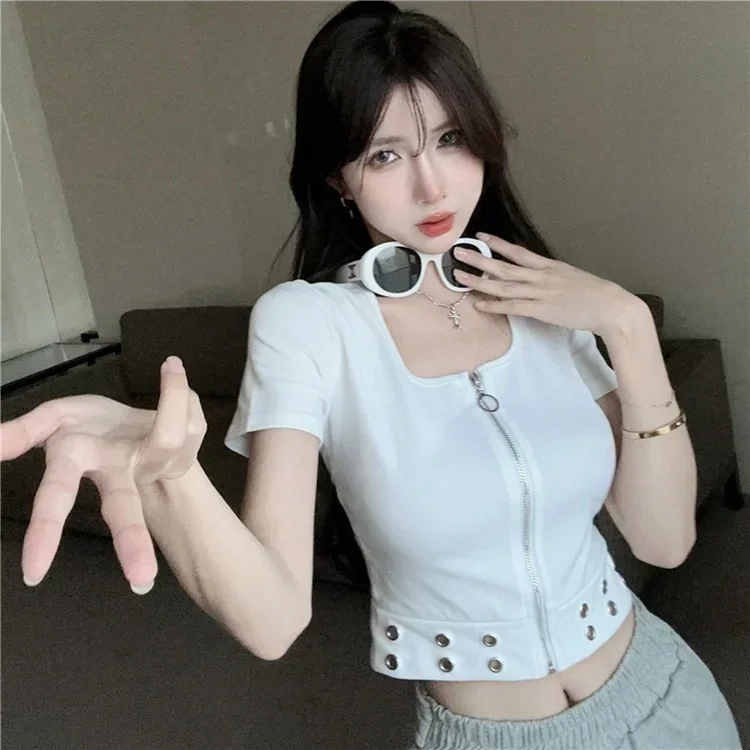 2024 новая модная универсальная повседневная футболка с коротким рукавом женский