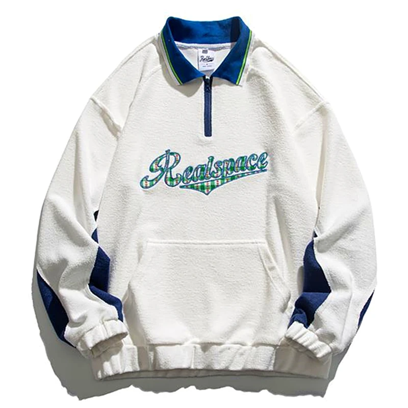 

Luxury White Vintage Letters Embroidery POLO Shirt Sweatshirt Fashion Clothes for Teens Large 3XL Oversized Streetwear Harajuku