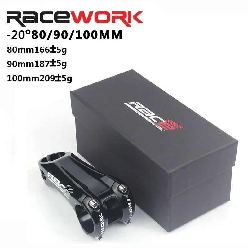 

RACEWORK bicycle stem mtb stem mesa bicycle minus 20 degrees 31.8* 80/90/100mm aluminum alloy road bike riser bicycle parts