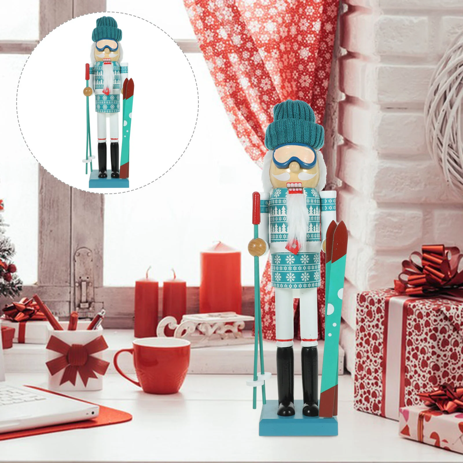 

Tabletop Puppet Decors Puppet Wooden Christmas Ornaments Xmas Table Decor Adorable Model Figurine Lovely