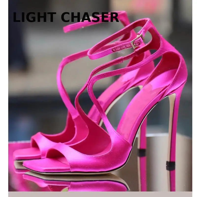 

2022 Ankle Strap Women Sandals Summer Fashion Brand Thin High Heels Gladiator Sandal Shoes Narrow Band Party Dress Pump Shoes