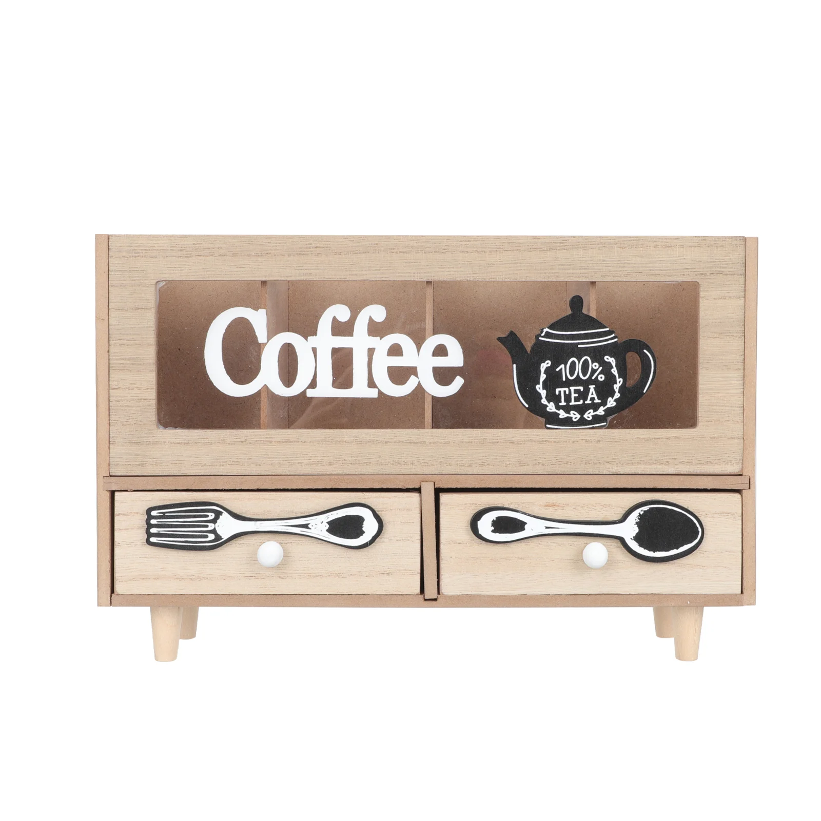 

Exquisite Coffee Storage Box Wood Coffee Case Desktop Sundries Box Cutlery Box