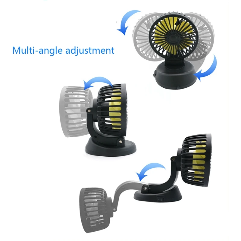 Автомобильный вентилятор на приборной панели 12 В портативный с регулировкой и