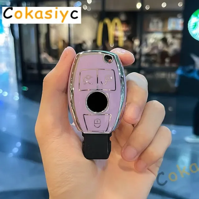 

Для Mercedes Benz A B C E GL S GLA GLK CLS Class AMG W204 W205 W212 W463 W176 Мягкий чехол из ТПУ для автомобильного смарт-ключа, чехол-брелок