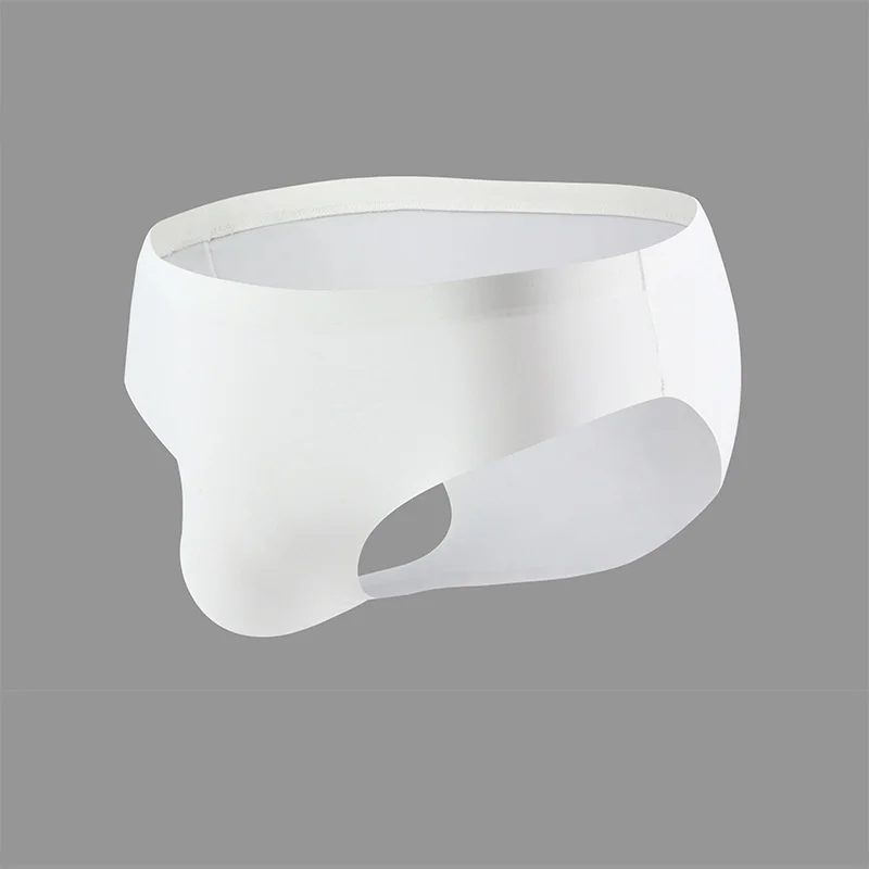 

New Men's Sexy Briefs Man's Briefs Solid Color Seamless Ice Silk Mid Waist Briefs Men's Thin 3D Convex Shorts Sexy