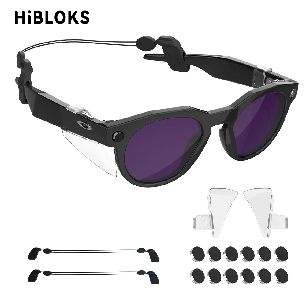 Фото HIBLOKS ремешок для очков, боковые щитки для Oakley Meta HSTN, умные очки, светодиодные наклейки, аксессуары для очков №1