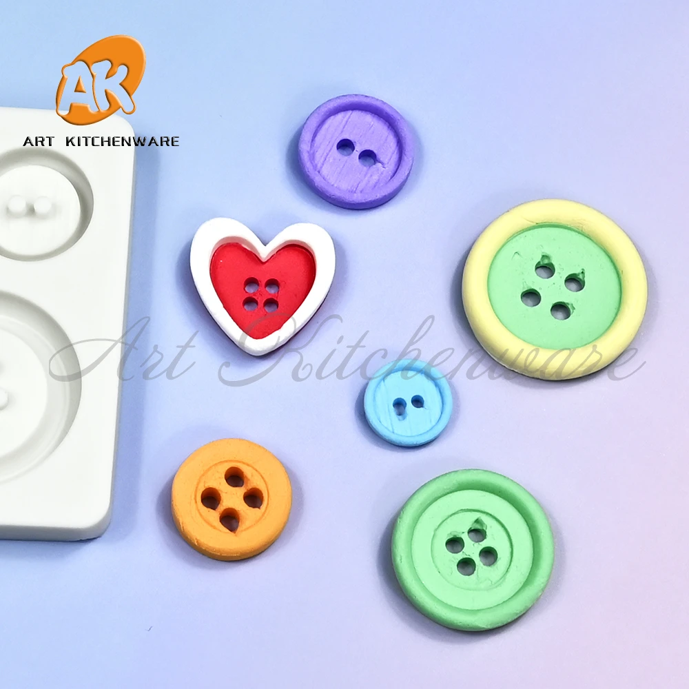 Дизайнерская силиконовая форма для пуговиц глиняная рукоделия инструменты