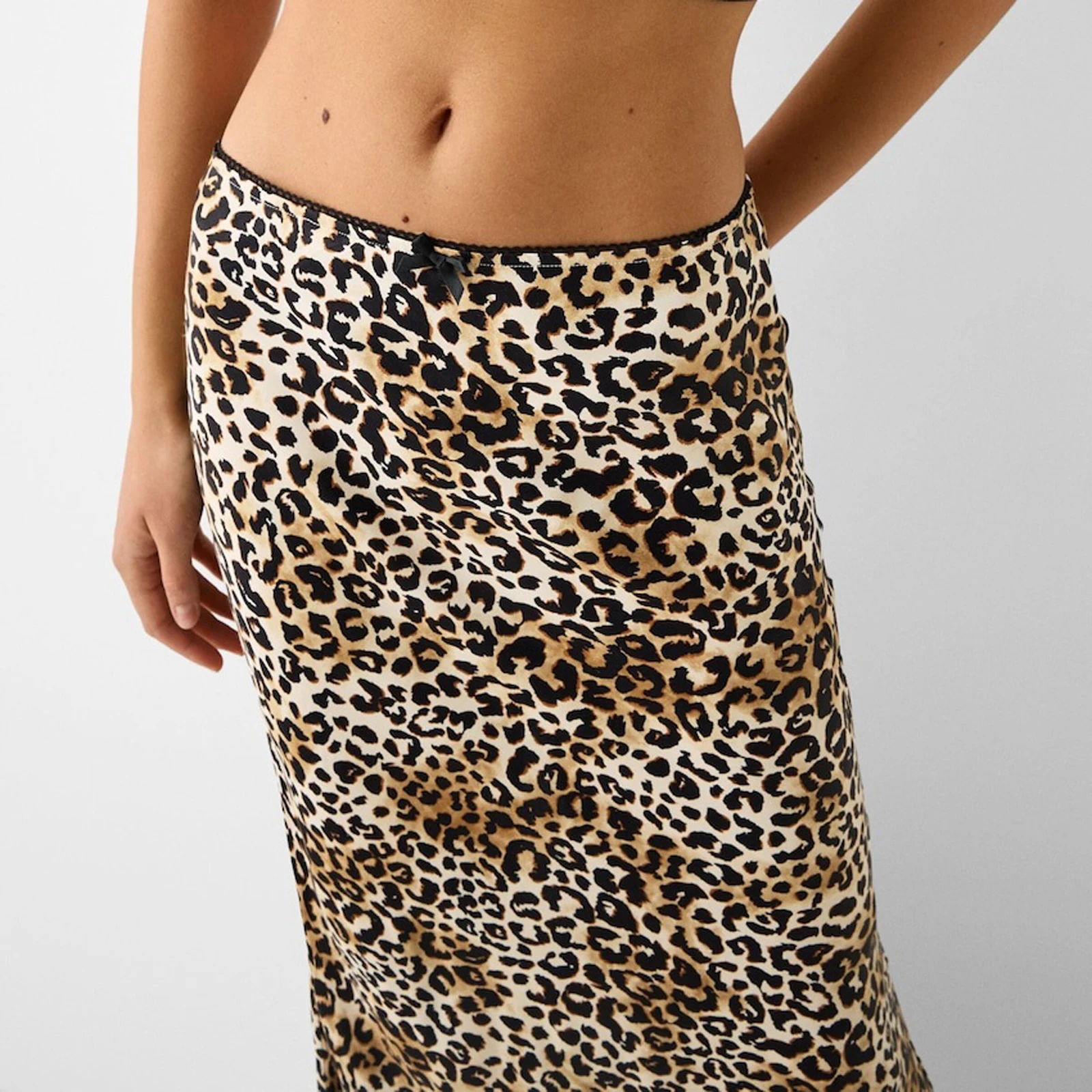 Юбка женская фатиновая с леопардовым принтом высокой талией