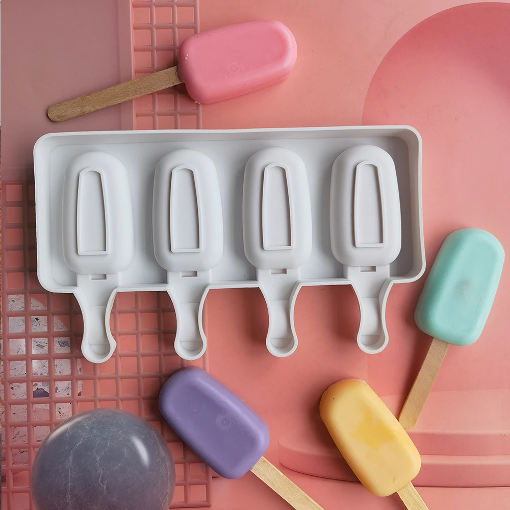 Silicone ellipse Ice Cream Mold DIY Chocolate Dessert Popsicle Moulds Tray Ice Cube Maker Homemade Tools Summer Party Supplies images - 6