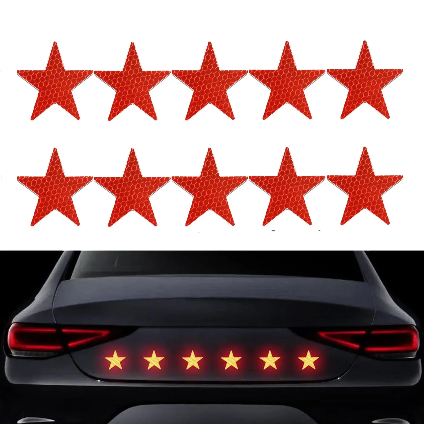 

Светоотражающая Автомобильная наклейка, клейкая звезда, предупреждающая лента, наклейки для автомобиля, грузовика, аксессуары для отражателя