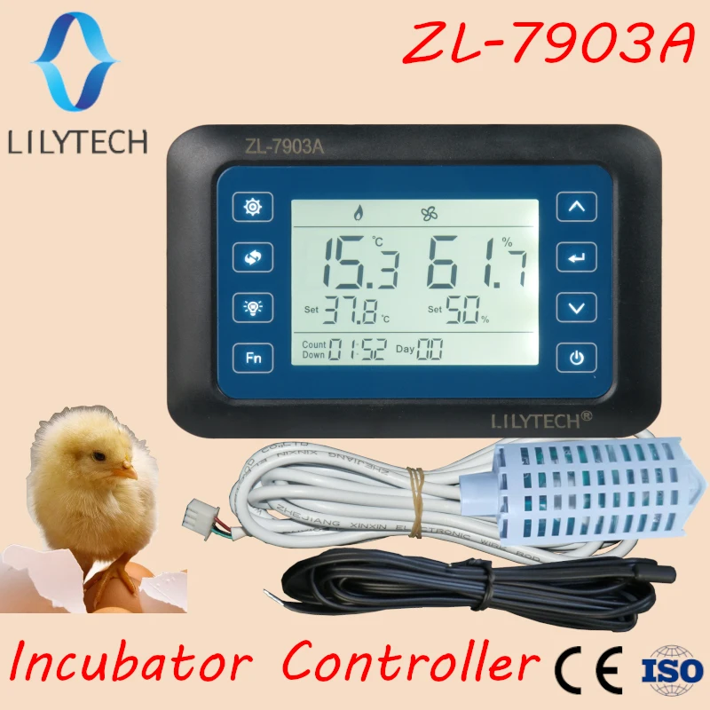 ZL-7903A, Lilytech New Version, 100-240Vac, Super Multifunctional Automatic Temperature and Humidity Incubator Controller, XM-18