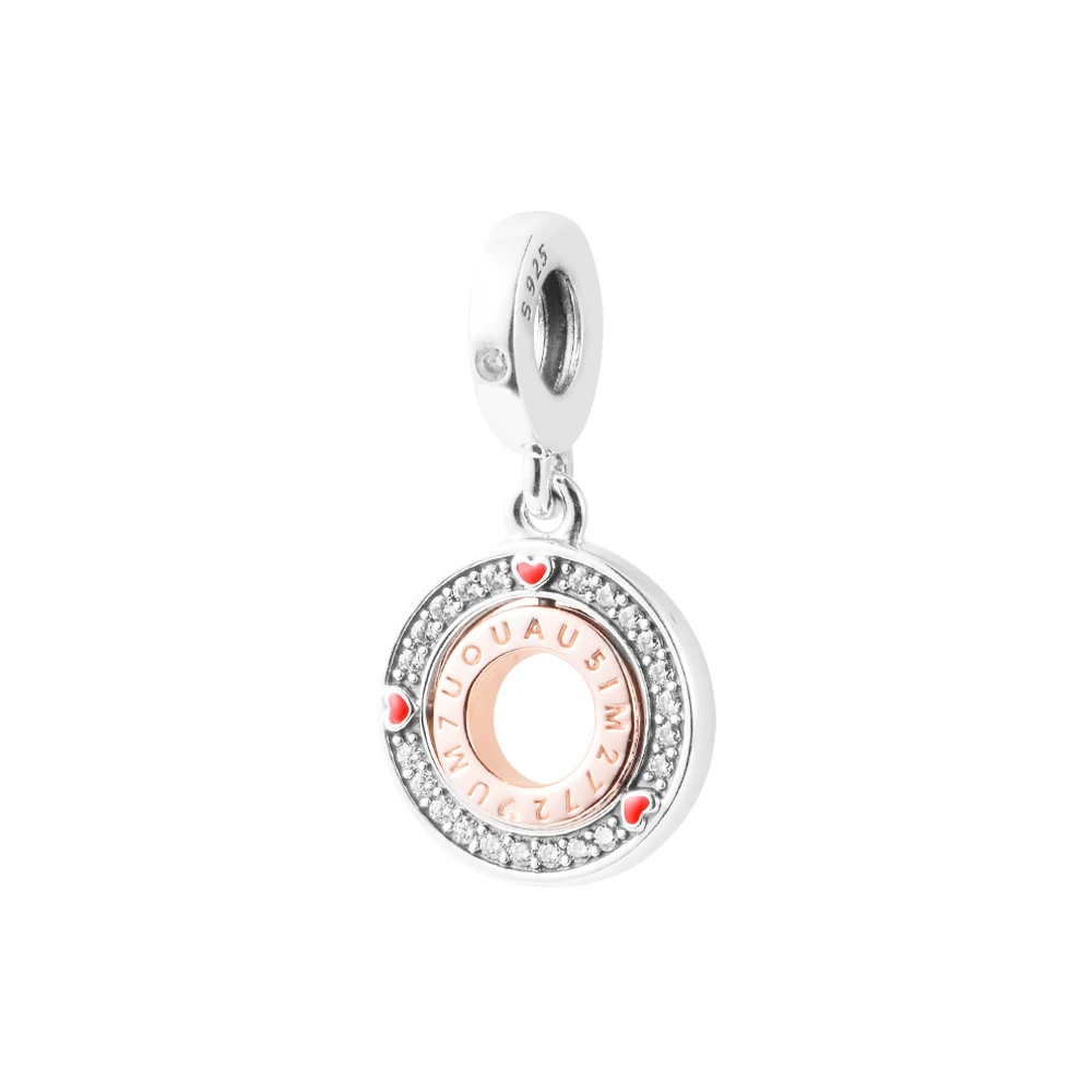 

Free Shipping Rotating Love Message Dangle 925 Original Silver Beads for Jewelry Making Collier Pendant DIY Bracelets For Woman