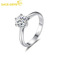 sace gems 1 carat moissanite ring with certificate 925 sterling silver rings for women wedding party fine jewelry gift
