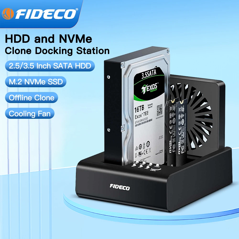 Фото Док-станция FIDECO 2/3 Bay для жестких дисков M.2 NVMe SSD и 2.5