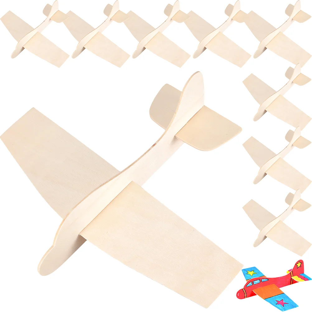 

10 Pcs Wooden Playset Blank Aircraft Plane Toy Airplane Model Hollow Out Kids Toys Assemble Child Paper