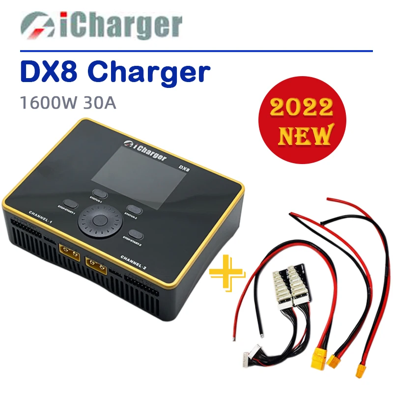 

iCharger dx8 2022 Charger 1600W 30A High Power Dual Charger Balance Board Input Line Output Line