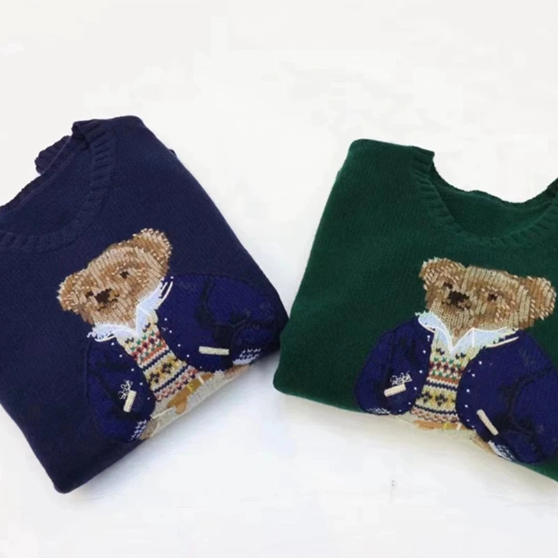 Свитер Тедди в прочном американском стиле на осень и зиму носимый бейсбольной