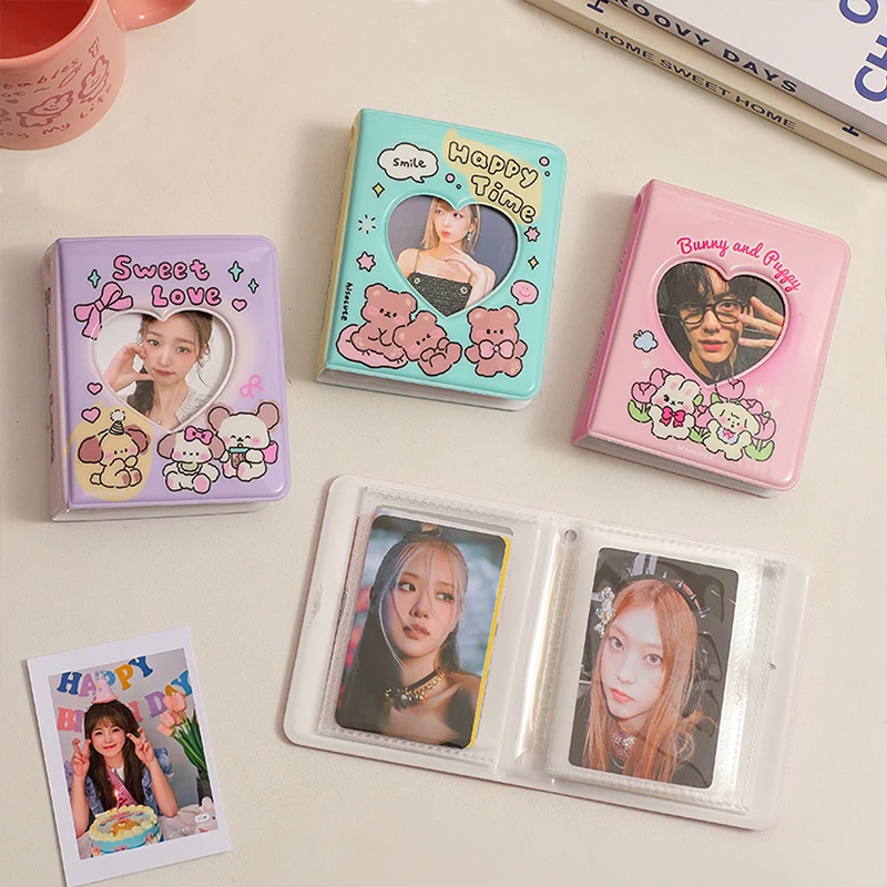 

1pcs Hollow 3 Inch Storage Album Cartoon Photo Album Collection Book Star Chasing Albums Cute INS Heart Photocard Holder