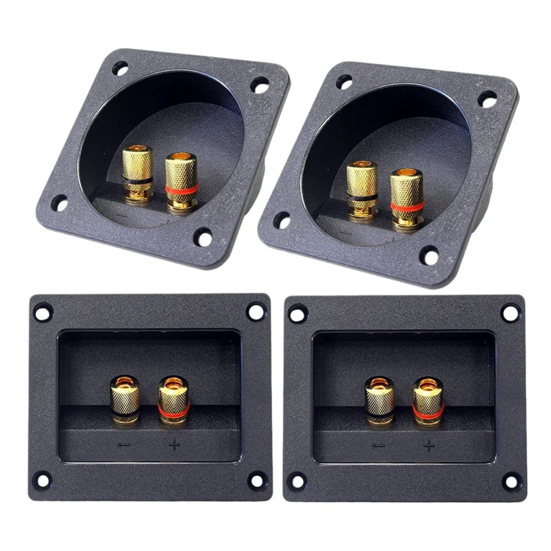 

Best DIY Home Car Stereo Screw Cup Connectors Subwoofer Plugs 2-Way Speaker Box Terminal Binding Post, 4 Pcs Black