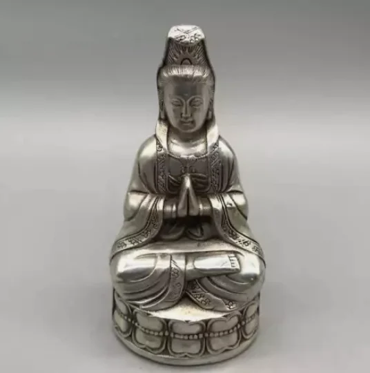 5 0-дюймовая статуя Будды Бодхисаттвы Тибетского Буддизма Paktong Kwan-yin Guanyin