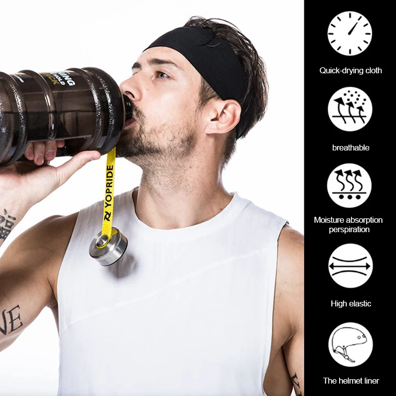 Спортивная повязка для волос с эластичной подкладкой, поглощающая пот и обеспечивающая воздухопроницаемость "Fast Dry On".