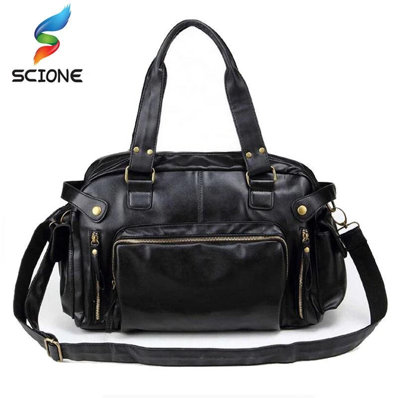 High Quality Leather Sports Bag Men Handbags Gym Cowhide Men Gym Bag Men's Travel Bags Laptop Briefcase Bag for Man