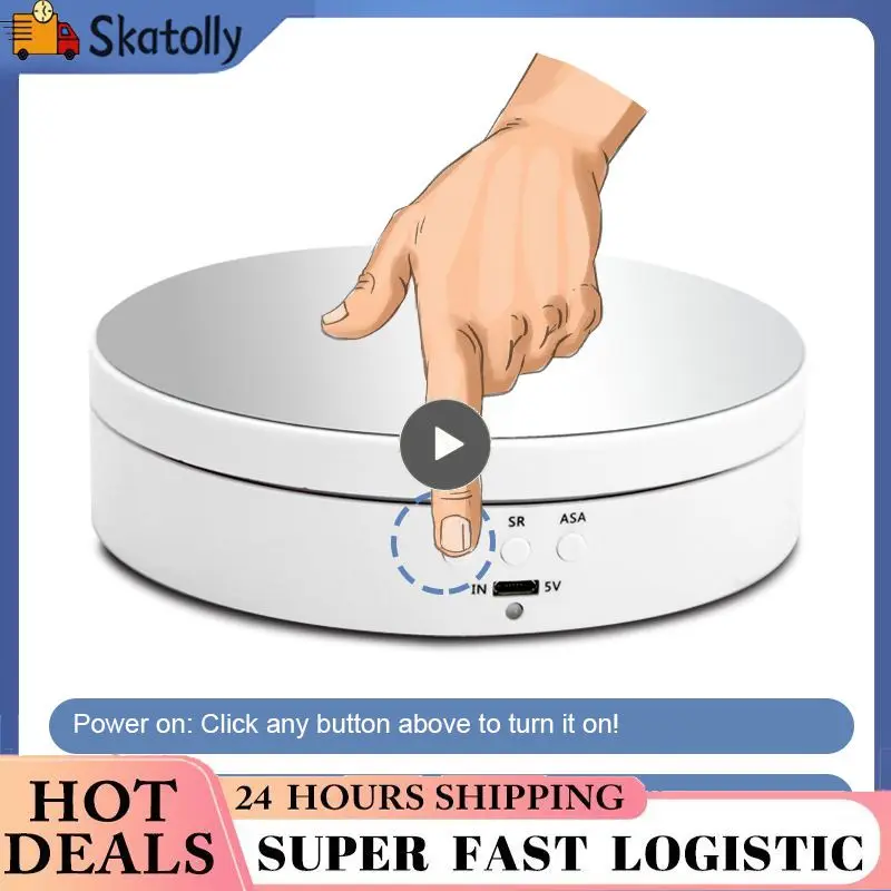 

3 Speeds Electric Rotating Display Stand 360 Degree Turntable Jewelry Holder For Photography Video Shooting Prop