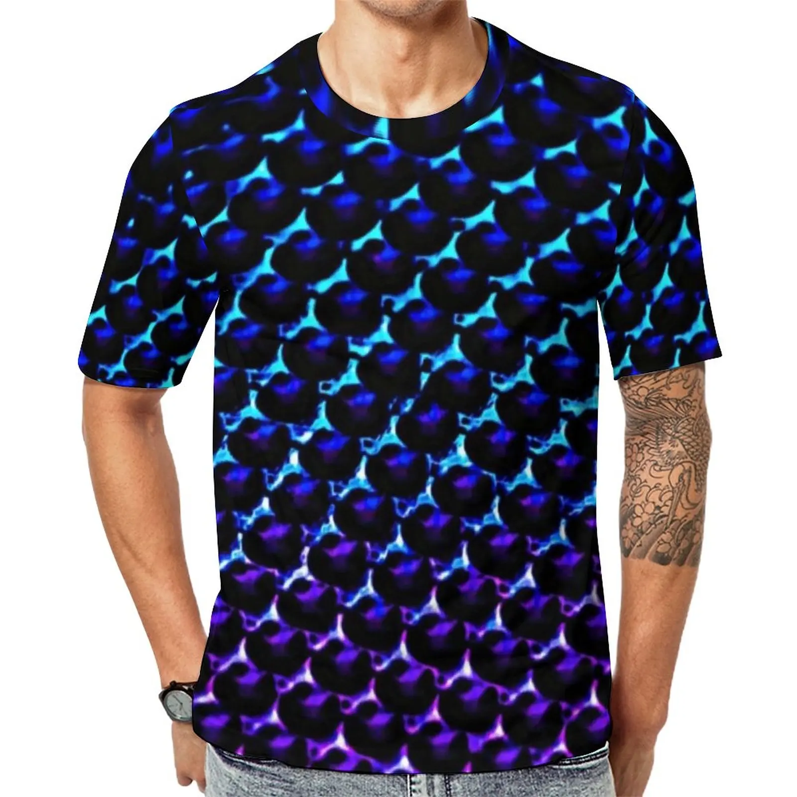 

Patterns Metallic T Shirt Men Colorful Sparkles Casual T Shirts Summer Cool Tee Shirt Short-Sleeved Graphic Plus Size Tops