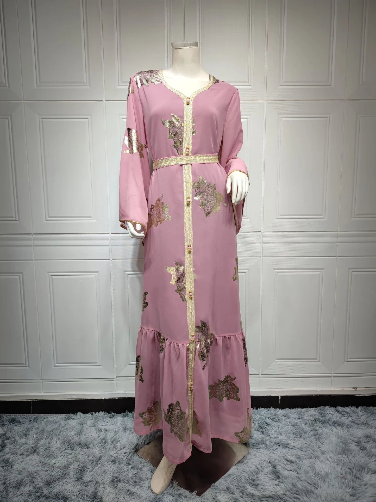 Arab Morocco Muslim Dress Abaya Women Ramadan Chiffon Abayas Dubai Turkey Islam Kaftan Longue Musulmane Vestidos Largos 2023
