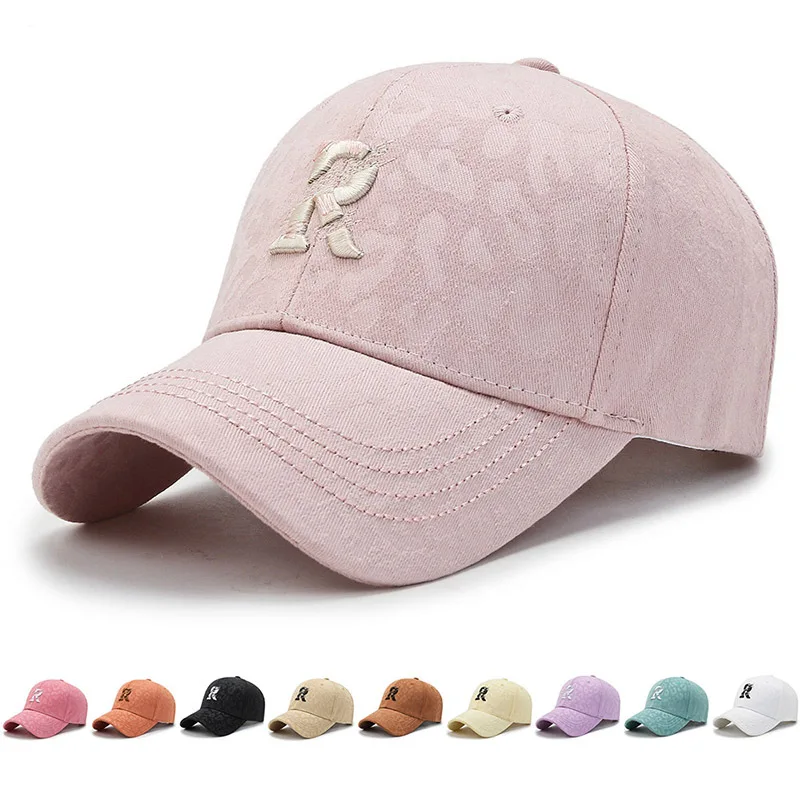 

Simple letters cap female outdoor sun hat face small Korean version hard top hat Joker embroidered baseball cap male