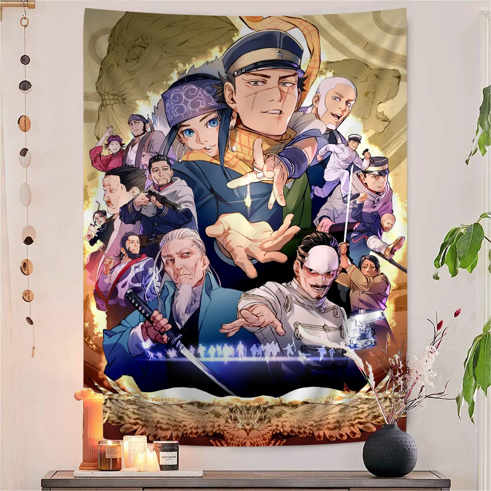 Golden Kamuy 2nd Season Printed Large Wall Tapestry Indian Buddha Decoration Witchcraft Bohemian Hippie Art Decor