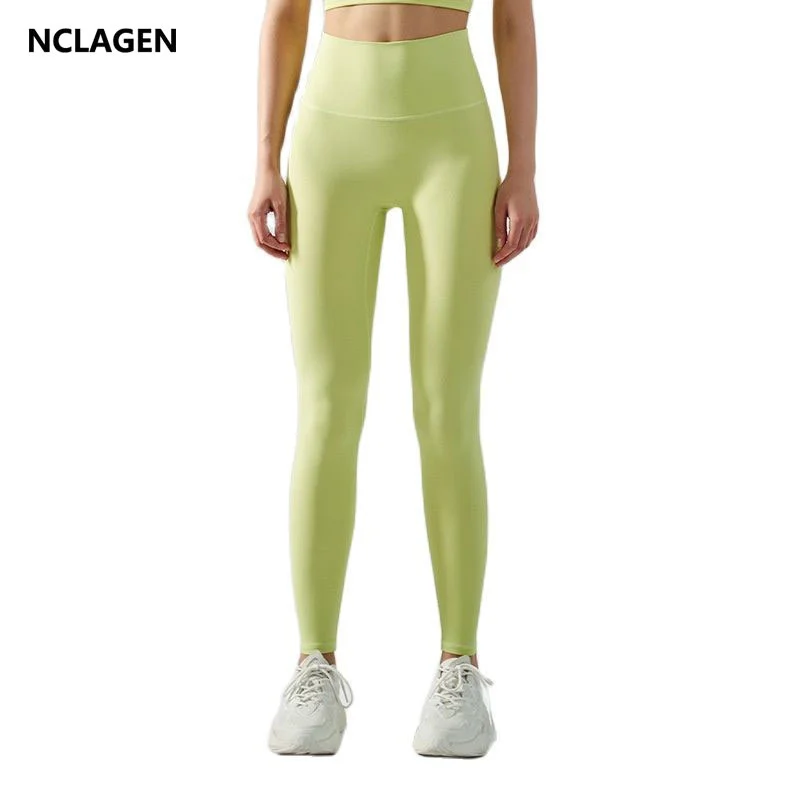 

Штаны Для Йоги NCLAGEN с высокой талией, подтягивающие бедра, обнаженные тканевые спортивные колготки для фитнеса, устойчивые к животу, леггинсы для тренировок и спортзала