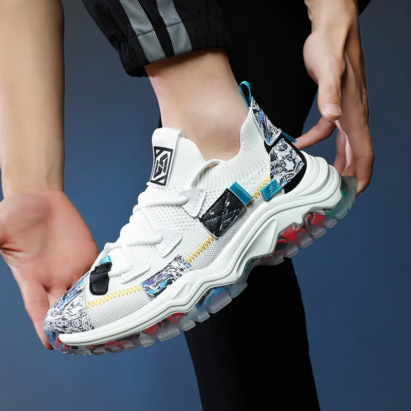 2023 New Design Platform Men Running Shoes High Quality Fabric Men Sneaker Breathable Mens Training Shoes Zapatos Deportivos