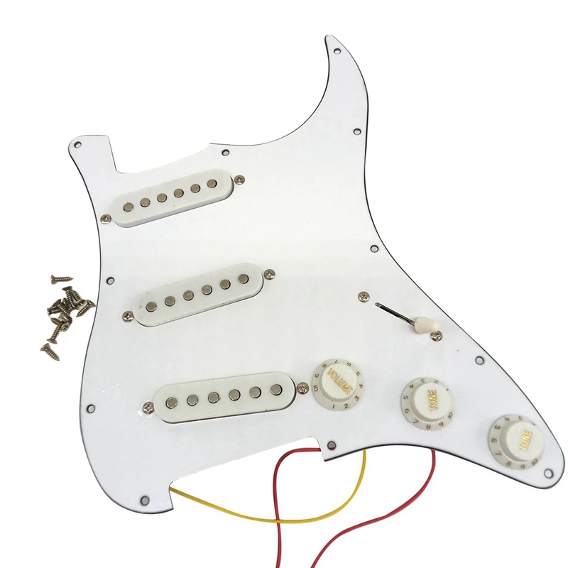 

2X Single Coil Pickup SSS Electric Guitar Loaded Prewired Pickguard Scratch Plate Strat 11 Holes 3Ply For ST SQ Guitar