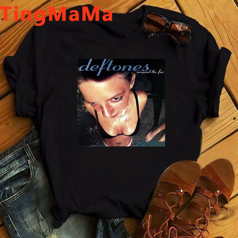 Мужская футболка Deftones с круглым мехом в стиле панк хиппи гот ретро гранж Футболки