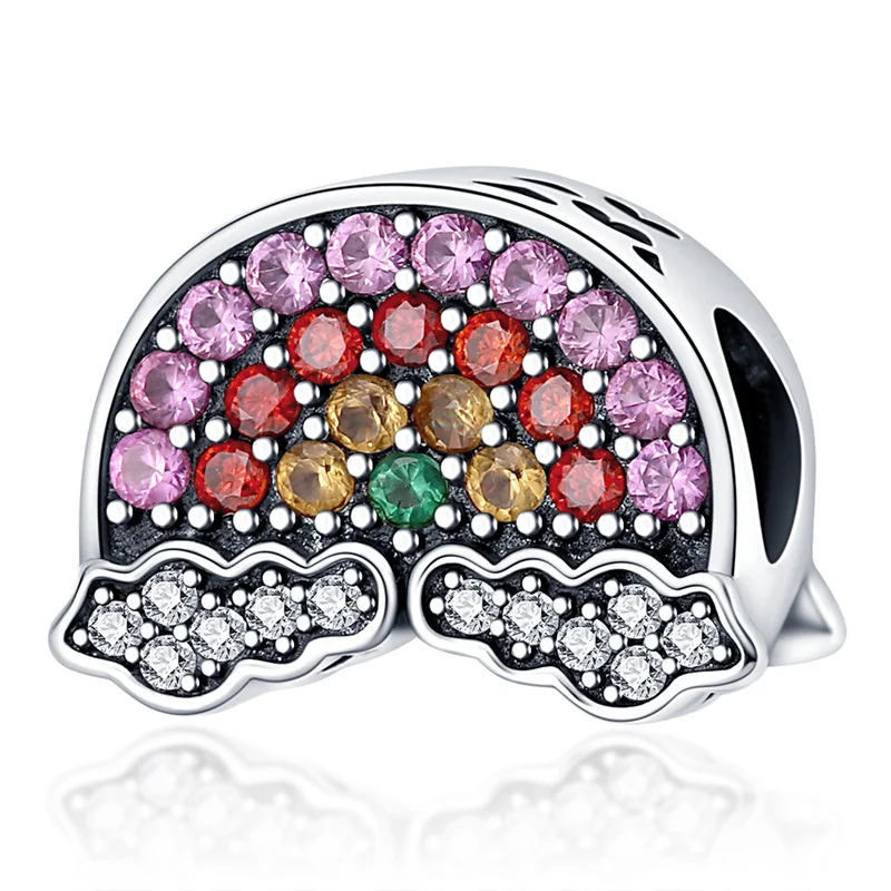 

Подвеска для браслета женская из серебра 925 пробы с радужным мостом