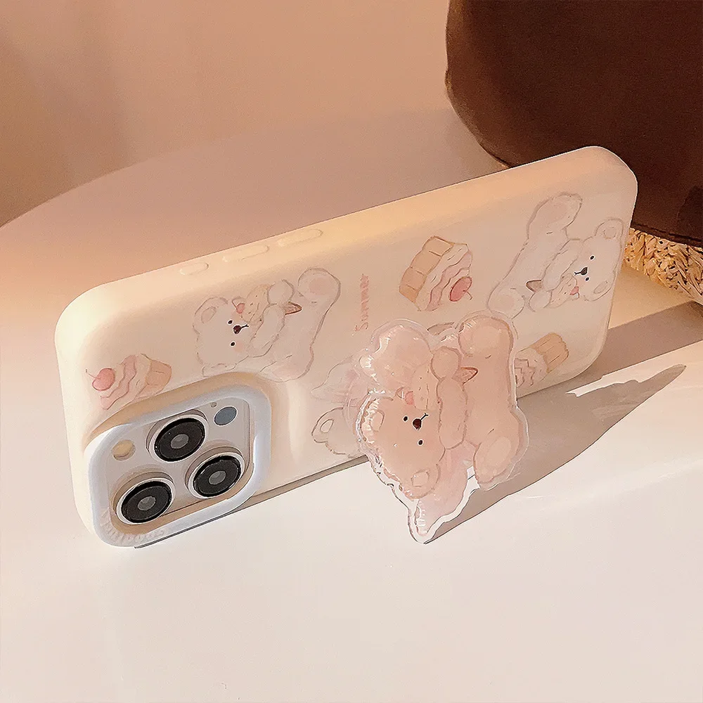 Летний ангел мороженое десерты медведь кронштейн чехол для телефона iPhone 16 15 14 13 12