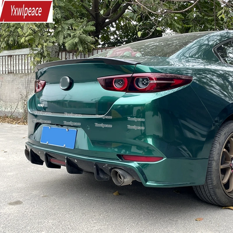 Для Mazda 3 Axela Sedan 2020 2021 2022 2023 ABS углеродное волокно внешний вид/Блеск Черный задний