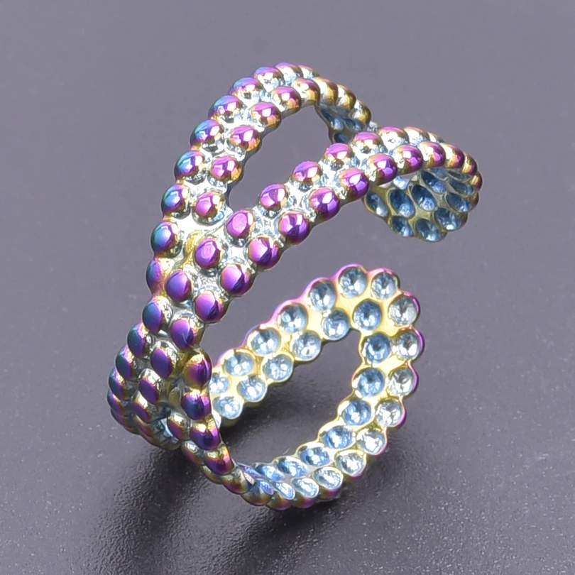 

Fashion Rings For Women Men Accessories Stainless Steel Ring Beads Open Statement Anillos Acero Inoxidable Mujer Adjustable Ring