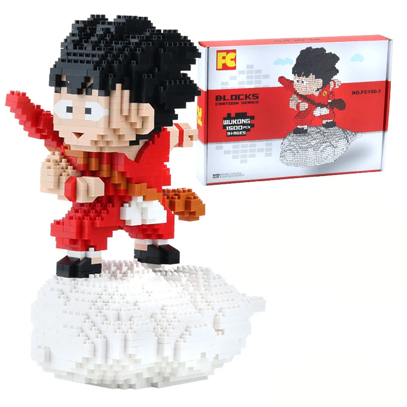 

1500Pcs+ Dragon Ball Z Figure Micro Building Block Son Goku Anime Figures Collectible Model Mini Bricks Toys for Children