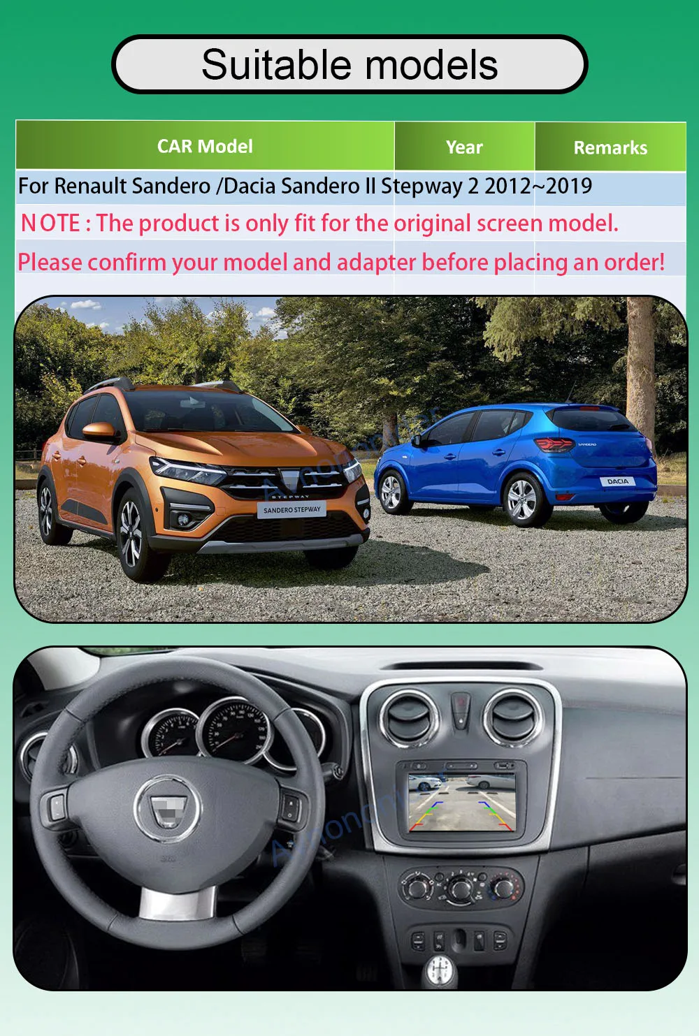 24-контактный кабель для камеры заднего вида Renault Sandero /Dacia II Stepway 2 2012 ~ 2019 совместим