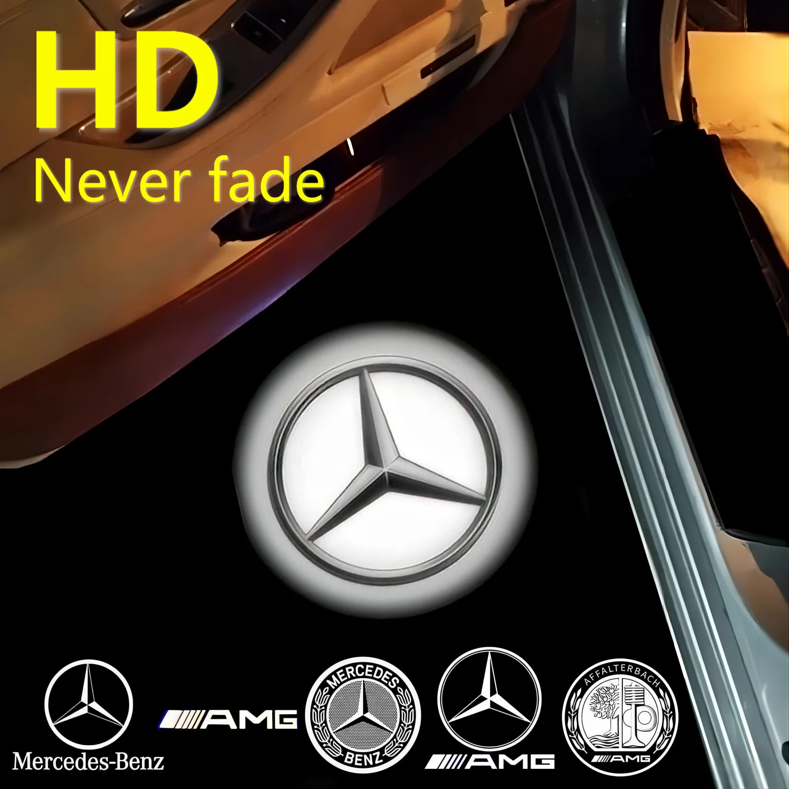 2X светодиодный дверной свет приветствия HD проектор с логотипом для Mercedes Benz A B E C GLC