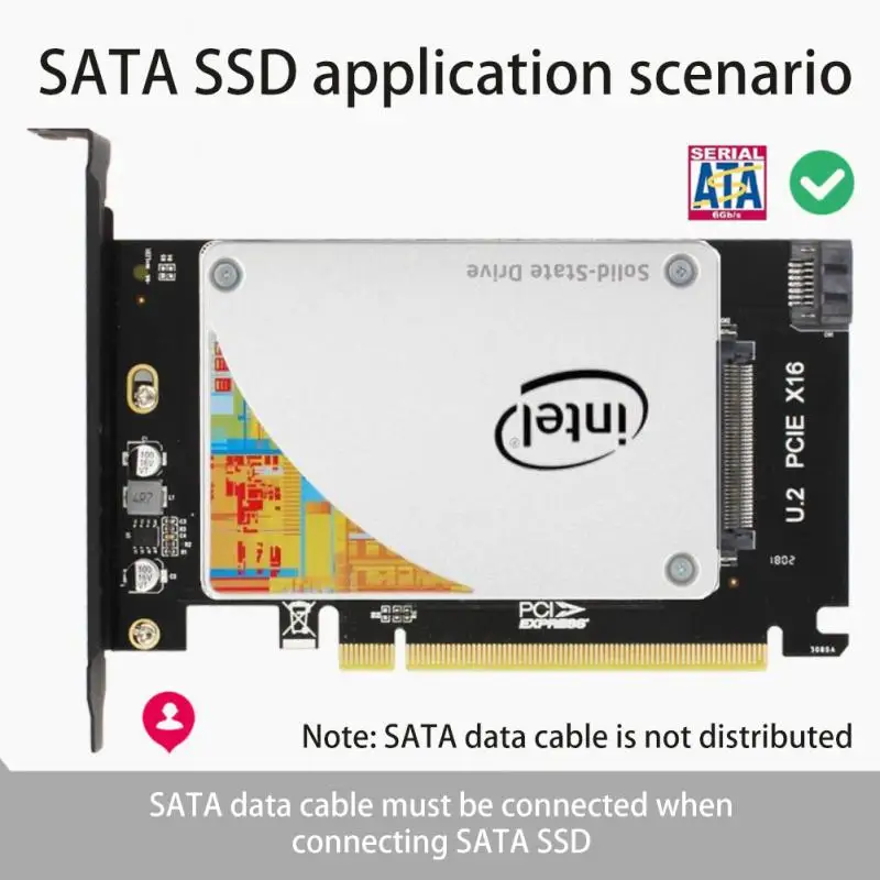 

PCIE 3,0x4 Lane до U.2 U2 Kit SFF 8639 хост-адаптер для Intel материнской платы 750 2,5 "NVMe PCI-e SFF-8639 SSD карта преобразователя