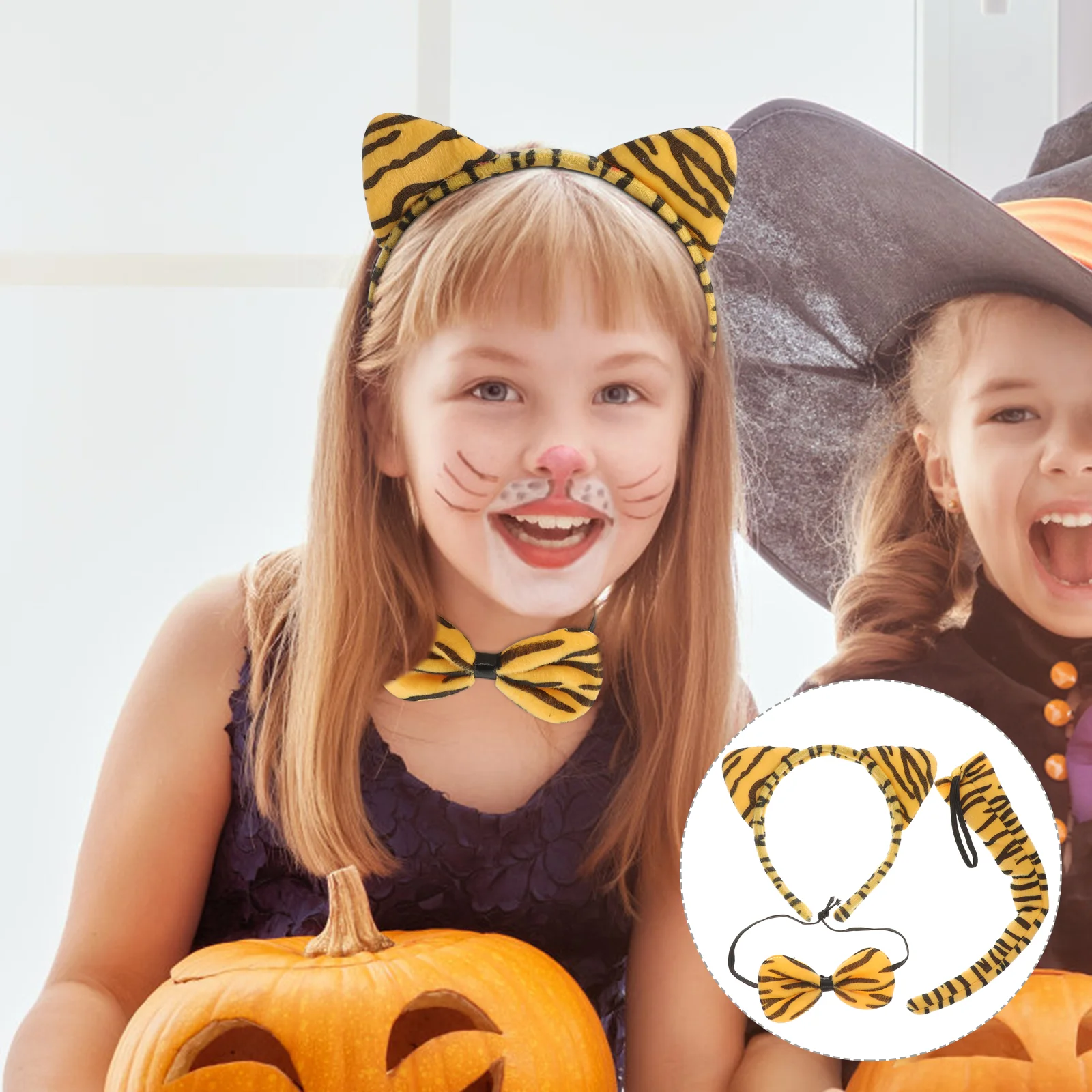 

3 Sets Kids Headbands Tiger Ears Tail Costume Accessories Women Adult Plastic Child