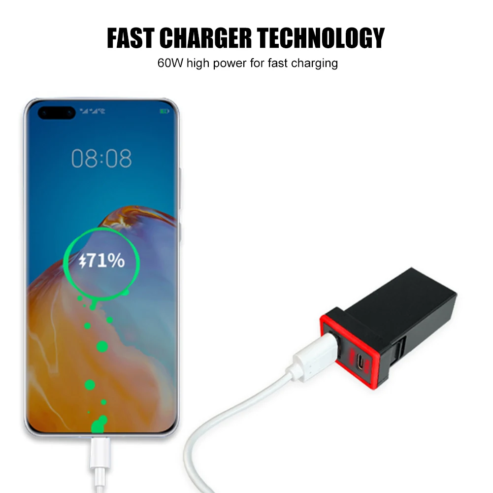 Автомобильное зарядное устройство с двумя USB-портами 60 Вт