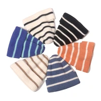 solid color unisex knitted beanie keep warm crimping fashion winter hats for women outdoor hip hop stripe skullies beanies