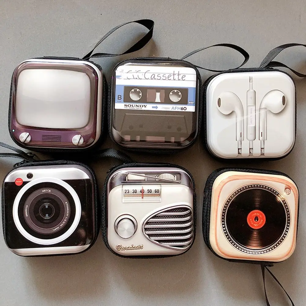 

Money Bag TV Earphone Pouch Small Storage Bag Vintage Coin Bag Small Purse Wallets Headphone Bag Retro Coin Purse